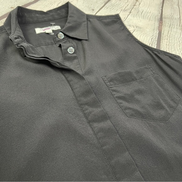 EQUIPMENT Femme Tira silk black asymmetrical hem sleeveless shirt dress, size XS - Picture 12 of 16